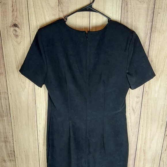 Jessica Howard Black Back Zipper Short Sleeve Round Neck Career - Picture 11 of 13